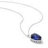 Thumbnail Image 3 of Pear-Shaped Blue Lab-Created Sapphire Solitaire Pendant in Sterling Silver