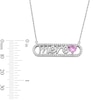 Thumbnail Image 3 of 5.0mm Heart-Shaped Pink and White Lab-Created Sapphire French “Mother” Necklace in Sterling Silver