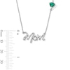 Thumbnail Image 3 of 5.0mm Heart-Shaped Lab-Created Emerald and White Lab-Created Sapphire “Mom” Necklace in Sterling Silver