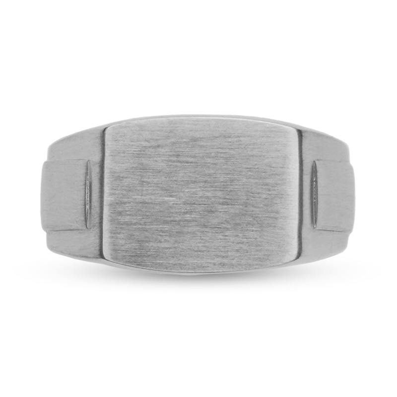 Cushion-Shaped Signet Ring Stainless Steel