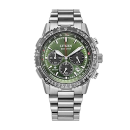 Men’s Citizen Eco-Drive® Promaster Air Navihawk Chronograph Watch with Olive Green Dial (Model: CA4664-60W)