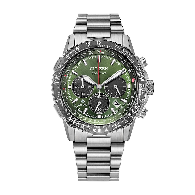Main Image 1 of Men’s Citizen Eco-Drive® Promaster Air Navihawk Chronograph Watch with Olive Green Dial (Model: CA4664-60W)