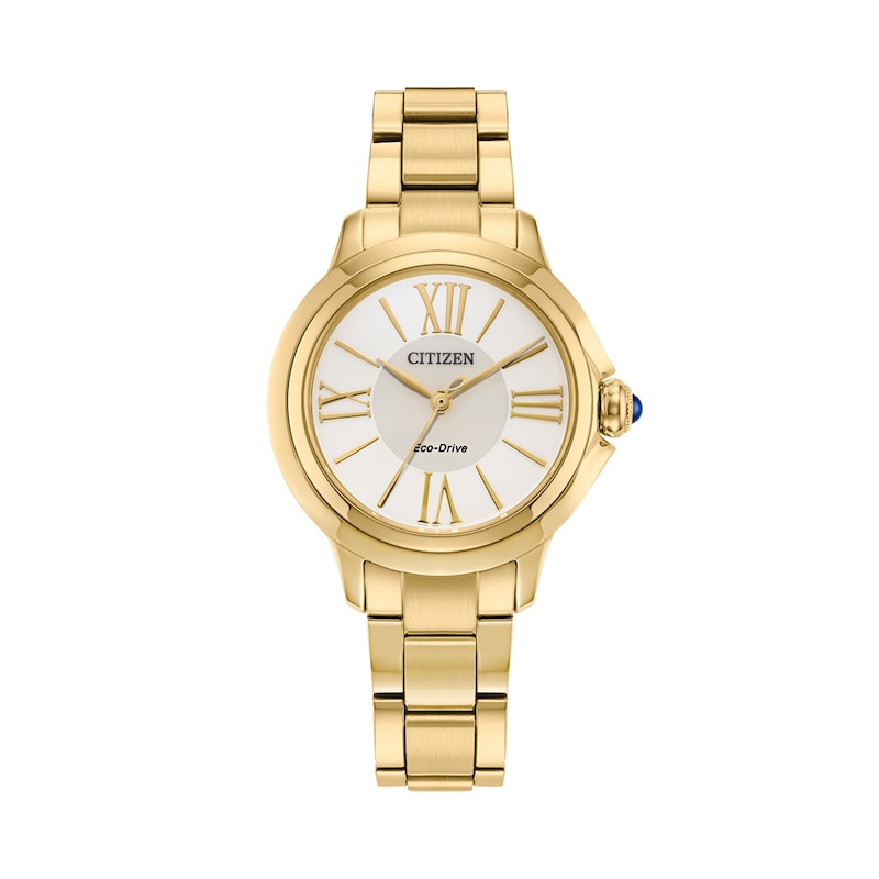 Main Image 1 of Ladies’ Citizen Eco-Drive® Dress Classic Ceci Gold-Tone IP Watch with White Dial (Model: EM1162-52A)