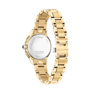 Ladies’ Citizen Eco-Drive® Dress Classic Ceci Gold-Tone IP Watch with White Dial (Model: EM1162-52A)