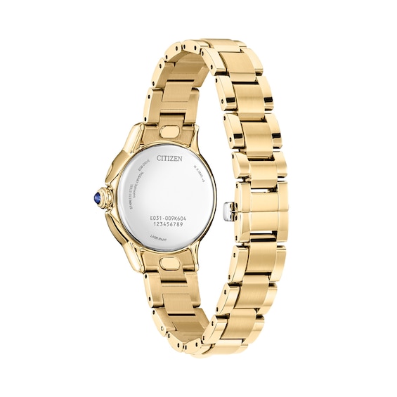 Ladies’ Citizen Eco-Drive® Dress Classic Ceci Gold-Tone IP Watch with White Dial (Model: EM1162-52A)