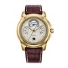 Thumbnail Image 1 of Men’s Citizen Eco-Drive® Calendrier Gold-Tone IP Leather Strap Chronograph Watch with Gold-Tone Dial (Model: BU0082-06P)