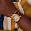 Thumbnail Image 4 of Men’s Citizen Eco-Drive® Calendrier Gold-Tone IP Leather Strap Chronograph Watch with Gold-Tone Dial (Model: BU0082-06P)