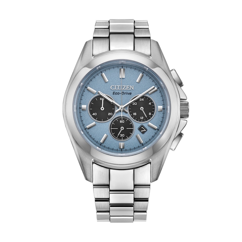 Men’s Citizen Eco-Drive® Sport Luxury Chronograph Watch with Light Blue Dial (Model: CA4680-55L)