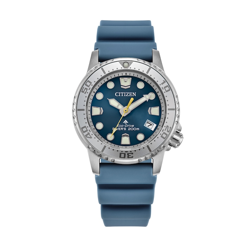 Main Image 1 of Ladies’ Citizen Eco-Drive® Promaster Dive Blue Rubber Strap Watch with Blue Dial (Model: EO2027-09L)
