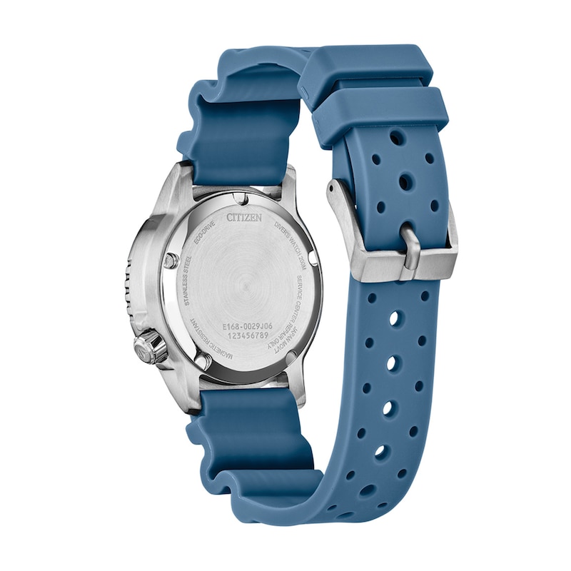 Main Image 2 of Ladies’ Citizen Eco-Drive® Promaster Dive Blue Rubber Strap Watch with Blue Dial (Model: EO2027-09L)