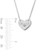 0.05 CT. Certified Lab-Created Diamond Solitaire "MOM" Heart Necklace in Sterling Silver (I/I1)