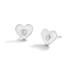 Thumbnail Image 1 of 0.05 CT. T.W. Certified Lab-Grown Diamond Solitaire Heart Stud Earrings in Sterling Silver (I/I1)