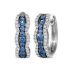 Thumbnail Image 1 of Le Vian® Waterfall Blueberry Sapphire™ and 0.37 CT. T.W. Diamond Hoop Earrings in 14K Vanilla Gold®