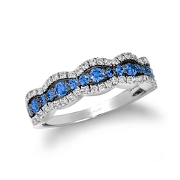 Le Vian® Waterfall Blueberry Sapphire™ and 0.29 CT. T.W. Nude Diamond™ Ring in 14K Vanilla Gold®