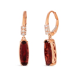 Le Vian® Raspberry Rhodolite Garnet® and 0.145 CT. T.W. Nude Diamond™ Drop Earrings in 14K Strawberry Gold™