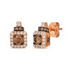 Thumbnail Image 1 of Le Vian® 0.80 CT. T.W. Chocolate Diamond® and Nude Diamond™ Cushion Frame Stud Earrings in 14K Strawberry Gold™