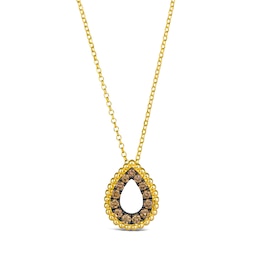 Le Vian® 0.75 CT. T.W. Chocolate Diamond® Beaded Teardrop Pendant in 14K Honey Gold™ - 19”
