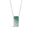 Thumbnail Image 1 of Le Vian® Costa Smeralda Emerald™ and 0.23 CT. T.W. Nude Diamond™ Diagonal Pendant in 14K Vanilla Gold®
