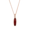 Thumbnail Image 1 of Le Vian® Raspberry Rhodolite Garnet® and 0.13 CT. T.W. Nude Diamond™ Drop Pendant in 14K Strawberry Gold™ - 19”