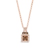 Thumbnail Image 1 of Le Vian® 0.68 CT. T.W. Chocolate Diamond® and Nude Diamond™ Cushion Frame Pendant in 14K Strawberry Gold™