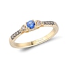 Thumbnail Image 1 of Le Vian® Blueberry Sapphire® and 0.115 CT. T.W. Diamond Ring in 14K Honey Gold™