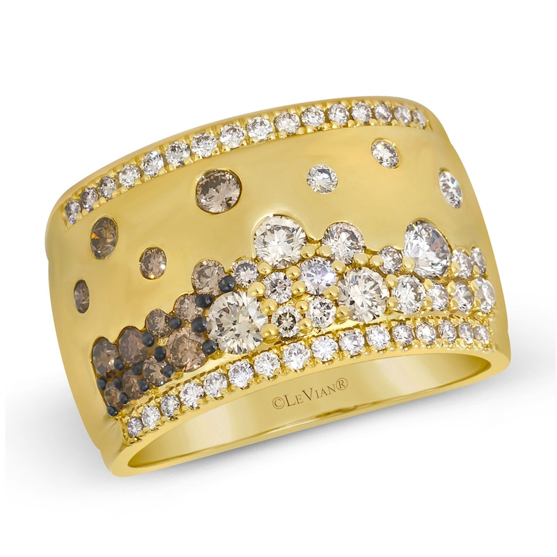 Main Image 1 of Le Vian® 1.17 CT. T.W. Chocolate Ombré Diamonds® Band in 14K Honey Gold™