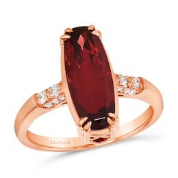 Le Vian® Raspberry Rhodolite Garnet® and 0.115 CT. T.W. Nude Diamond™ Ring in 14K Strawberry Gold™