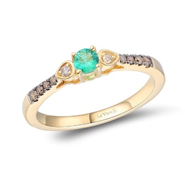Le Vian® Costa Smeralda Emerald™ and 0.115 CT. T.W. Diamond Ring in 14K Honey Gold™