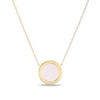 Thumbnail Image 3 of Mother-of-Pearl Block Initial “M” Necklace in Sterling Silver with 18K Gold-Plate