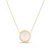 Thumbnail Image 2 of Mother-of-Pearl Block Initial “T” Necklace in Sterling Silver with 18K Gold-Plate