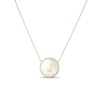 Thumbnail Image 1 of Mother-of-Pearl Block Initial “J” Necklace in Sterling Silver with 18K Gold-Plate