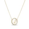 Thumbnail Image 2 of Mother-of-Pearl Block Initial “J” Necklace in Sterling Silver with 18K Gold-Plate