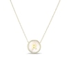 Thumbnail Image 1 of Mother-of-Pearl Block Initial “R” Necklace in Sterling Silver with 18K Gold-Plate