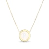 Thumbnail Image 3 of Mother-of-Pearl Block Initial “R” Necklace in Sterling Silver with 18K Gold-Plate