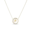 Thumbnail Image 2 of Mother-of-Pearl Block Initial “P” Necklace in Sterling Silver with 18K Gold-Plate