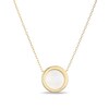 Thumbnail Image 3 of Mother-of-Pearl Block Initial “P” Necklace in Sterling Silver with 18K Gold-Plate