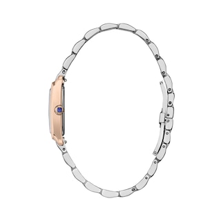 Ladies’ Citizen Eco-Drive® Bianca L Two-Tone IP Watch with Rectangular Mother-of-Pearl Dial (Model: EW5624-54Y)