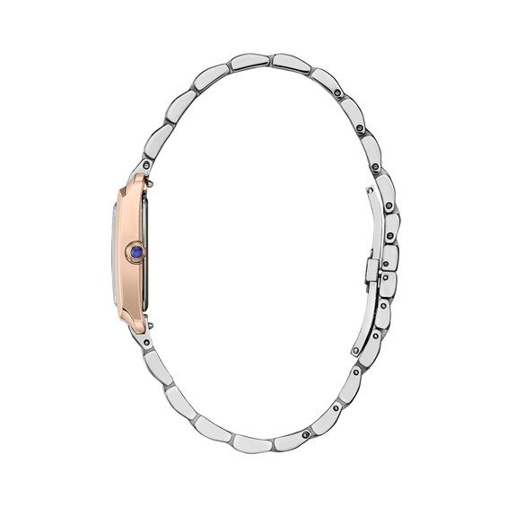Ladies’ Citizen Eco-Drive® Bianca L Two-Tone IP Watch with Rectangular Mother-of-Pearl Dial (Model: EW5624-54Y)