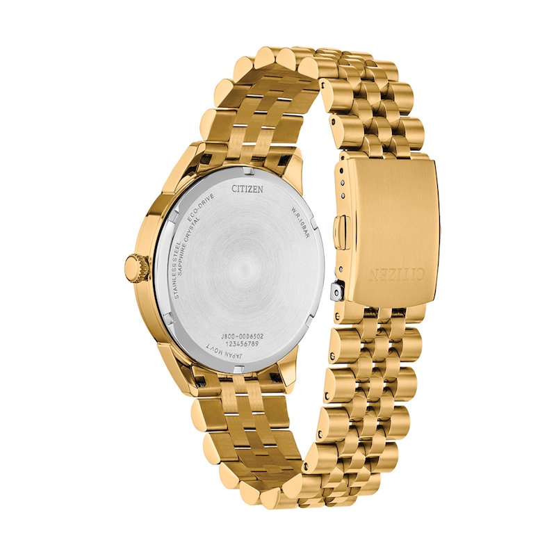 Main Image 2 of Men’s Citizen Eco-Drive® Rolan Gold-Tone IP Watch with Dark Grey Dial (Model: AW0152-58H)