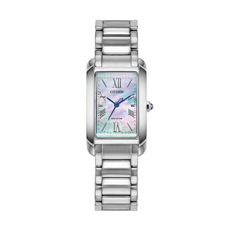 Ladies' Citizen Eco-Drive® Bianca L Watch with Rectangular Mother-of-Pearl Dial (Model: EW5620-55N)