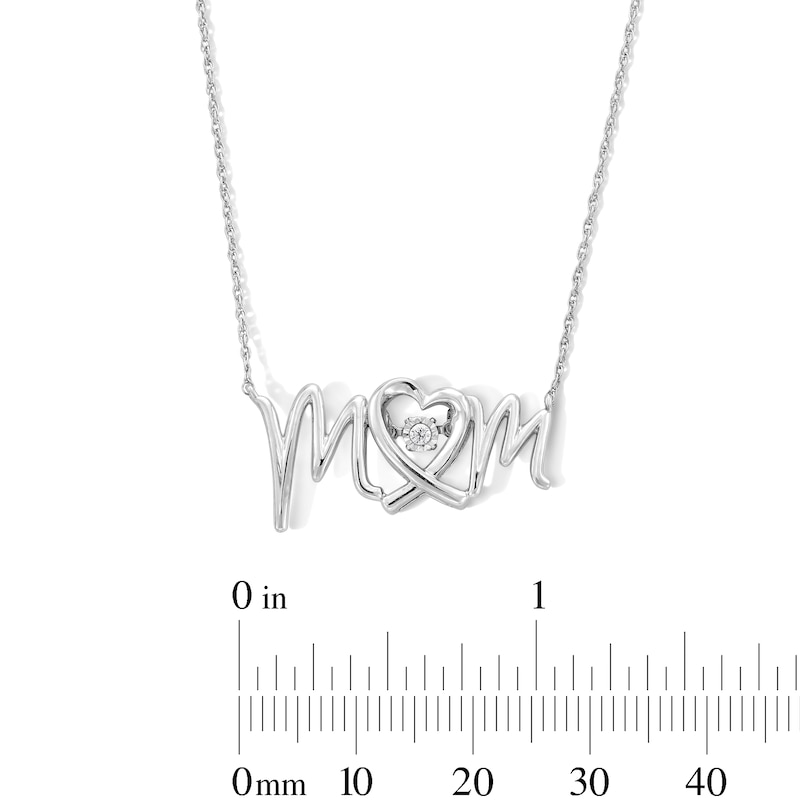 Main Image 2 of Unstoppable Love™ Diamond Accent Solitaire "MOM" Necklace in Sterling Silver