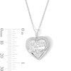 Thumbnail Image 2 of Unstoppable Love™ 0.20 CT. T.W. Certified Lab-Grown Diamond "Mom" Heart Pendant in Sterling Silver (F/SI2)