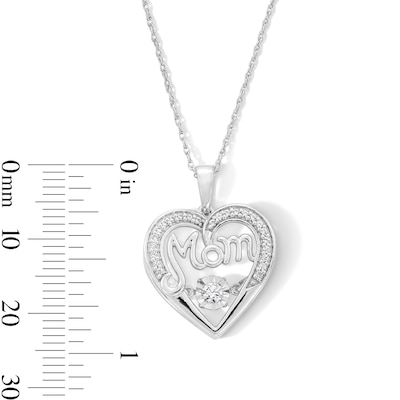 Unstoppable Love™ 0.20 CT. T.W. Certified Lab-Created Diamond "Mom" Heart Pendant in Sterling Silver (F/SI2)