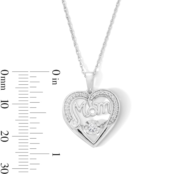 Unstoppable Love™ 0.20 CT. T.W. Certified Lab-Created Diamond "Mom" Heart Pendant in Sterling Silver (F/SI2)