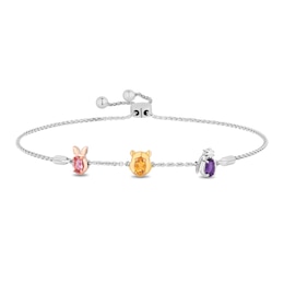 Disney Treasures Winnie the Pooh Multi-Gemstone Bolo Bracelet in Sterling Silver and 10K Two-Tone Gold - 9.5"