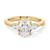 Thumbnail Image 1 of 1.80 CT. T.W. Oval and Pear-Shaped Certified Lab-Grown Diamond Three Stone Engagement Ring in 14K Gold (F/VS2)