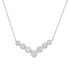 Thumbnail Image 1 of 0.95 CT. T.W. Certified Lab-Grown Diamond Seven Stone Chevron Necklace in 14K White Gold (F/SI2)