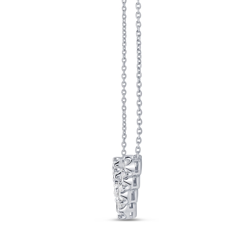 0.95 CT. T.W. Certified Lab-Grown Diamond Seven Stone Chevron Necklace in 14K White Gold (F/SI2)