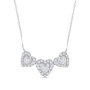 Thumbnail Image 1 of 0.45 CT. T.W. Multi-Diamond Frame Heart Trio Necklace in 14K White Gold