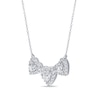 Thumbnail Image 2 of 0.45 CT. T.W. Multi-Diamond Frame Heart Trio Necklace in 14K White Gold